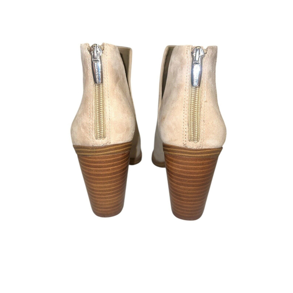 NEW Vince Camuto Gigietta Tan Suede Leather Split Ankle Pointed Bootie 9 M Boots - Picture 4 of 9